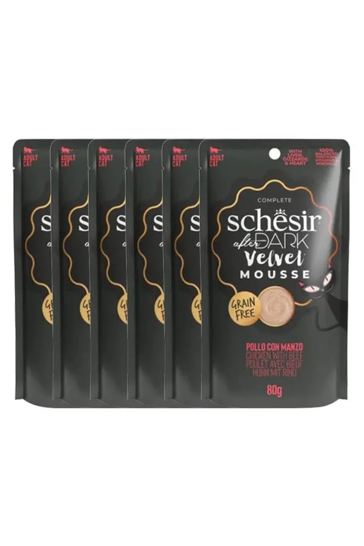 After Dark Velvet Mousse Tavuklu ve Sığır Etli Pouch Kedi Maması 80gr 6lı