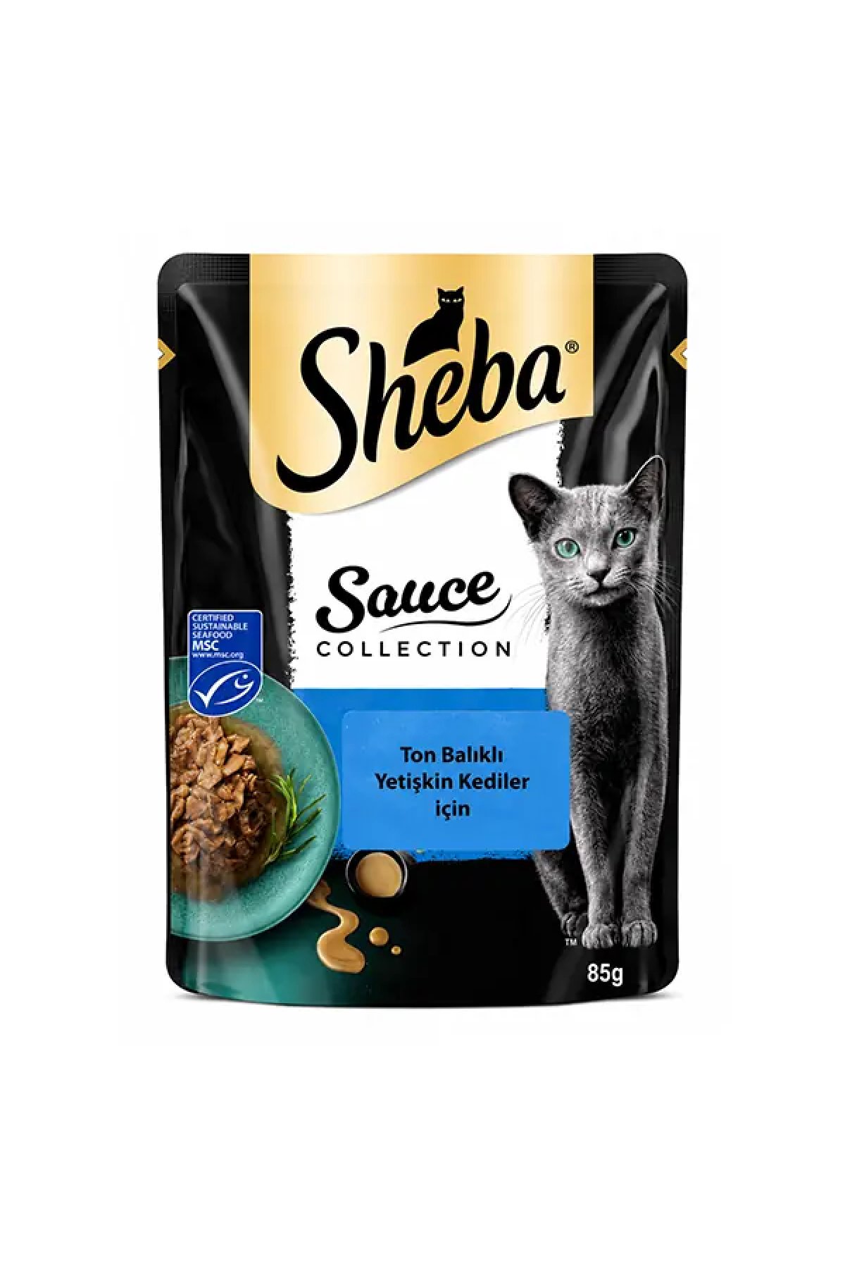 Sheba Pouch Soslu Parça Ton Balıklı Yetişkin Yaş Kedi Maması 85gr