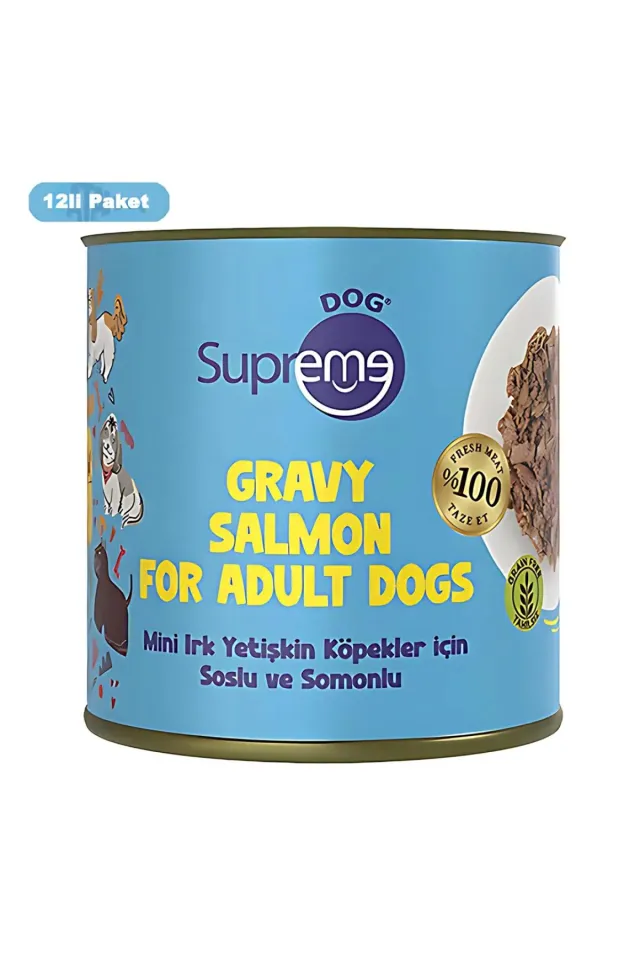 Dog Soslu ve Somonlu Küçük Irk Yetişkin Köpek Konserve Maması 200gr 12li