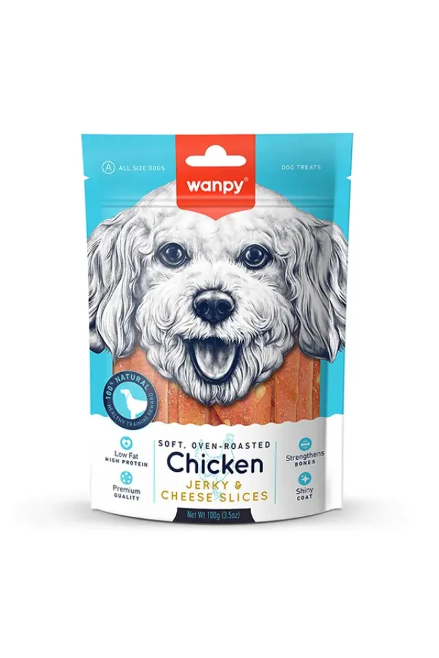 Yumuşak Tavuk ve Peynir Dilimleri Köpek Ödülü 100gr