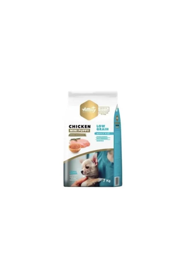 Amıty Süper Premium Low Düşük Tahıllı Tavuklu Mini Yavru Köpek Maması 7 Kg