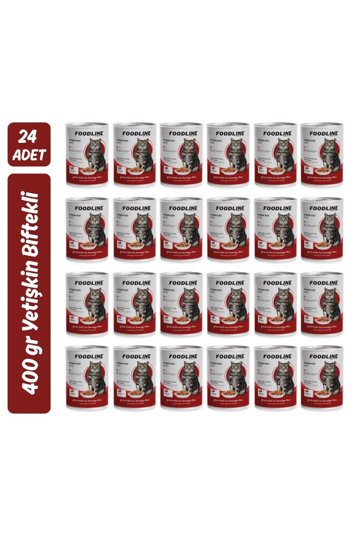 Biftekli Yetişkin Kedi Konservesi 400 Gr x 24 Adet