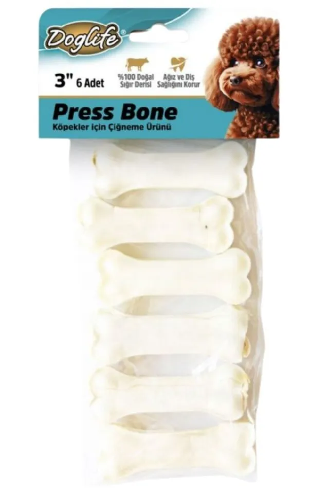 Press Köpek Ödül Kemiği Beyaz 20gr/ad 6lı
