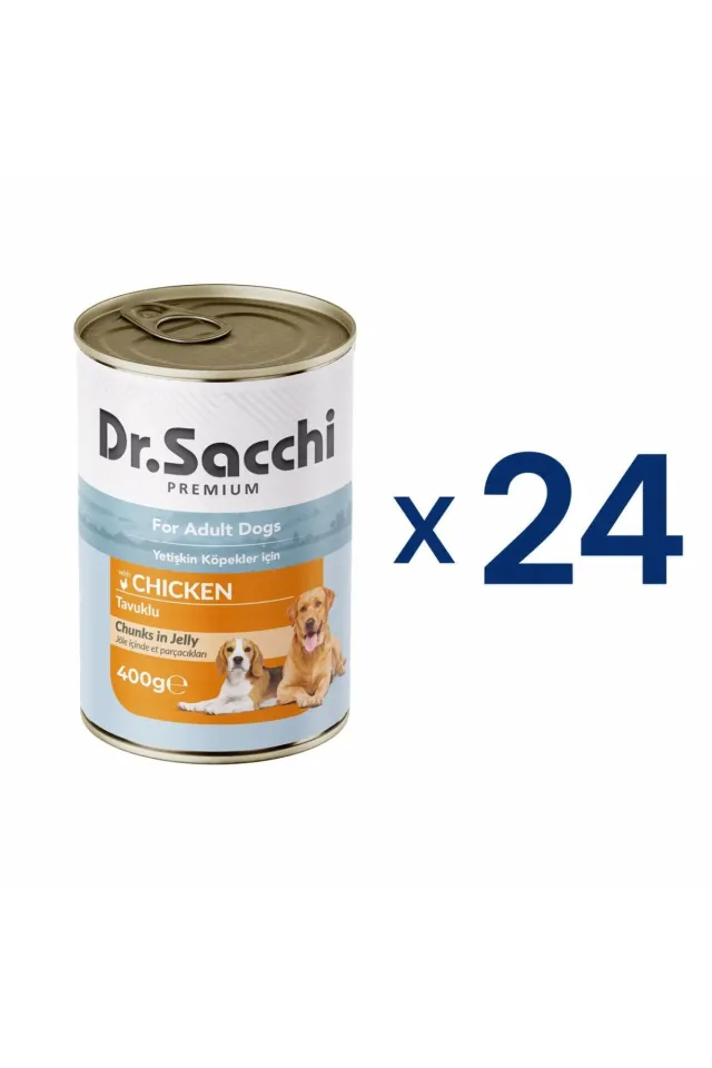 Delicious Tavuklu Köpek Konservesi  400 gr (24 Adet)