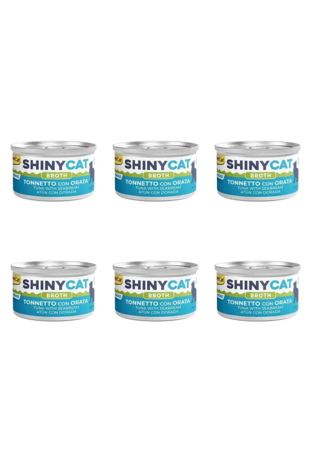 Shinycat Broth Çipuralı Ton Balıklı Konserve Kedi Maması 70 Gr (6 Adet)