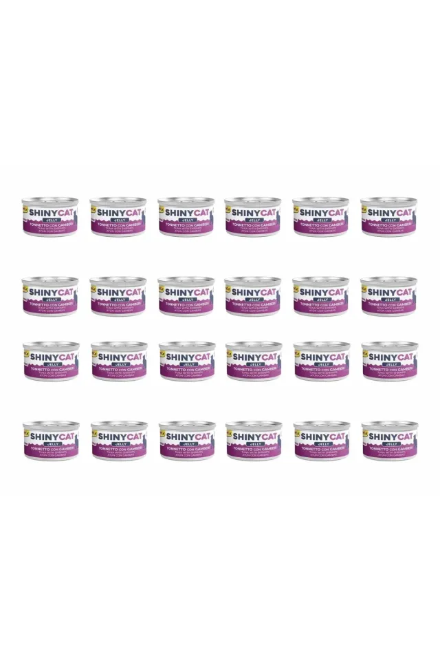 Shinycat Karidesli Ve Ton Balıklı Konserve Kedi Maması 70 Gr (24 Adet)