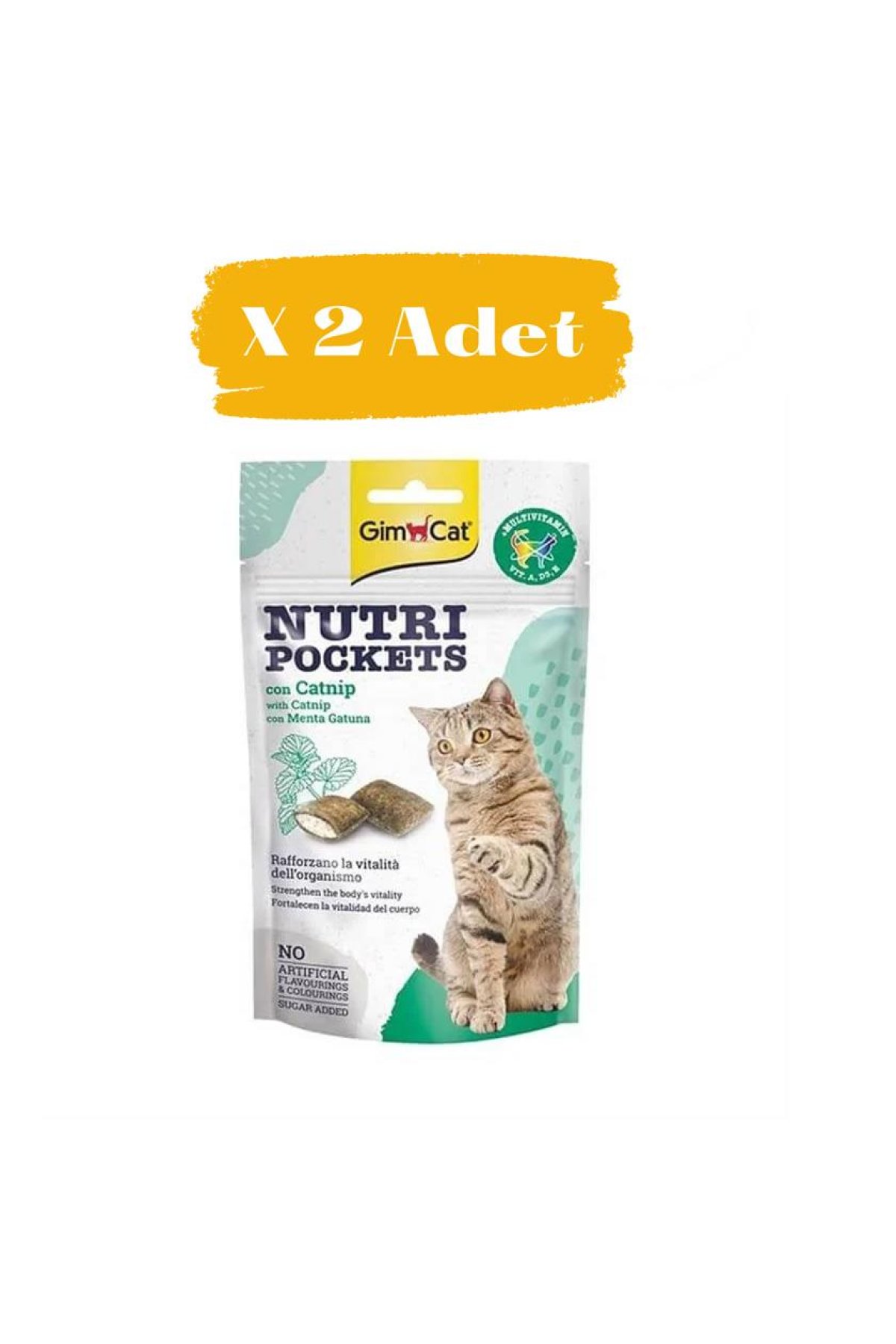 Nutri Pockets Kedi Otlu Kedi Ödülü  2 x 60 Gr