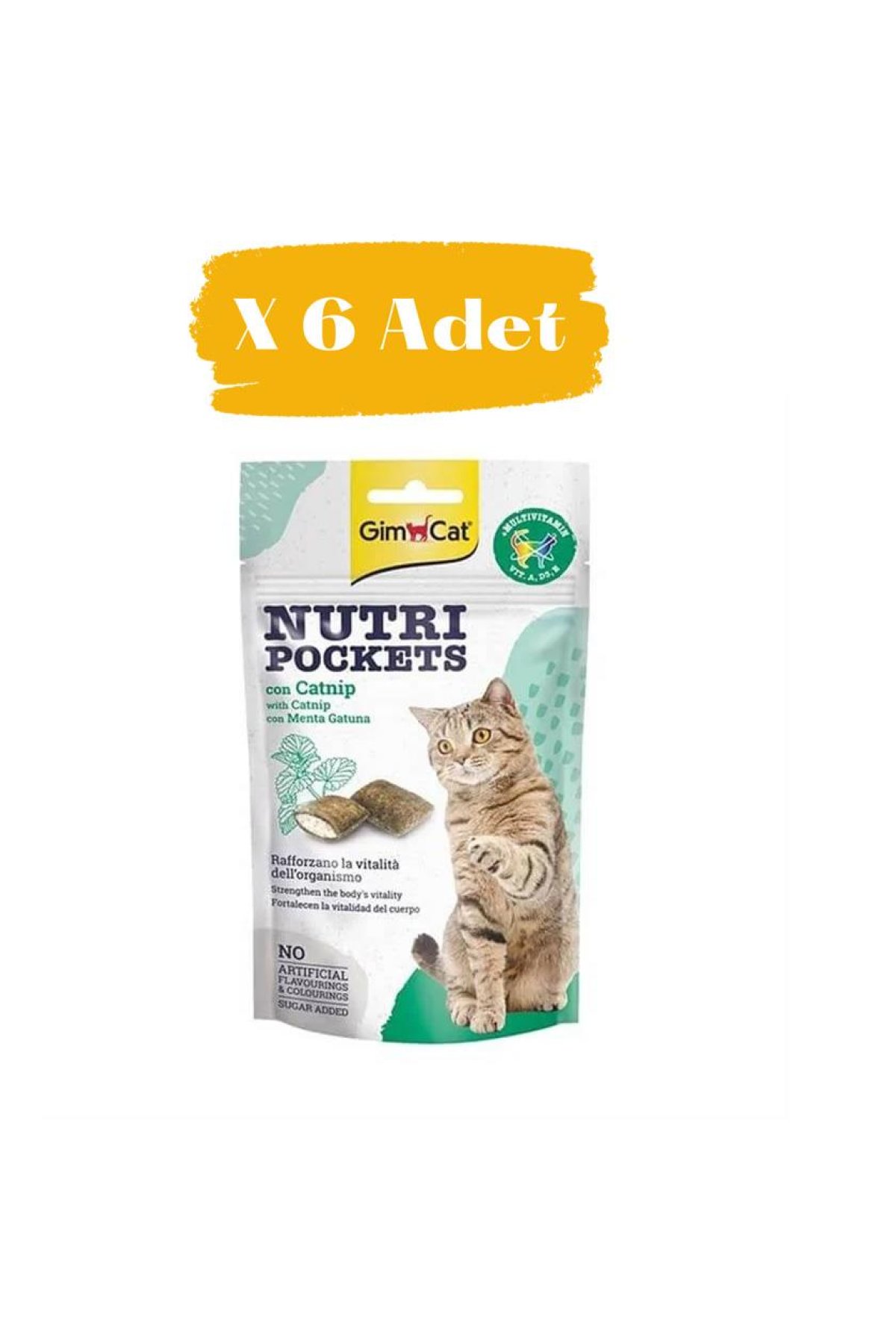 Nutri Pockets Kedi Otlu Kedi Ödülü  6 x 60 Gr