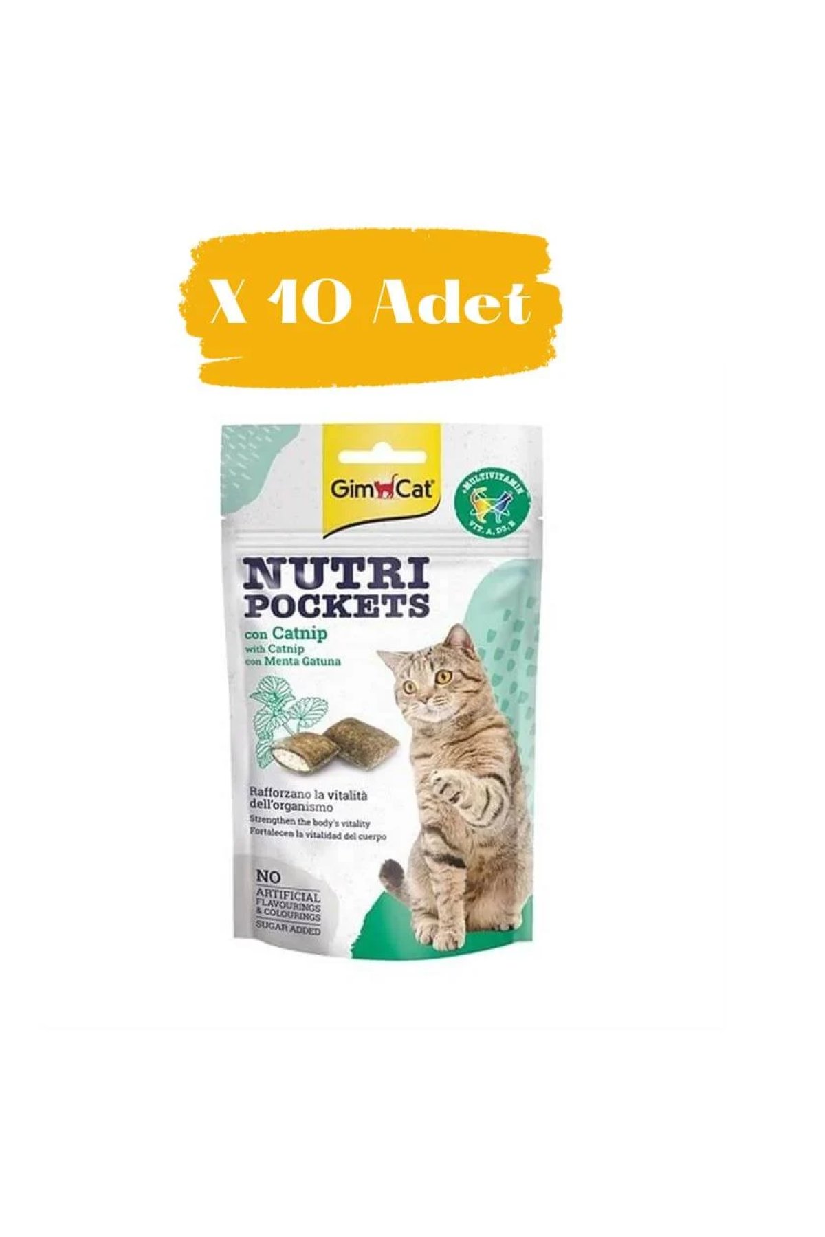 Nutri Pockets Kedi Otlu Kedi Ödülü  10 x 60 Gr