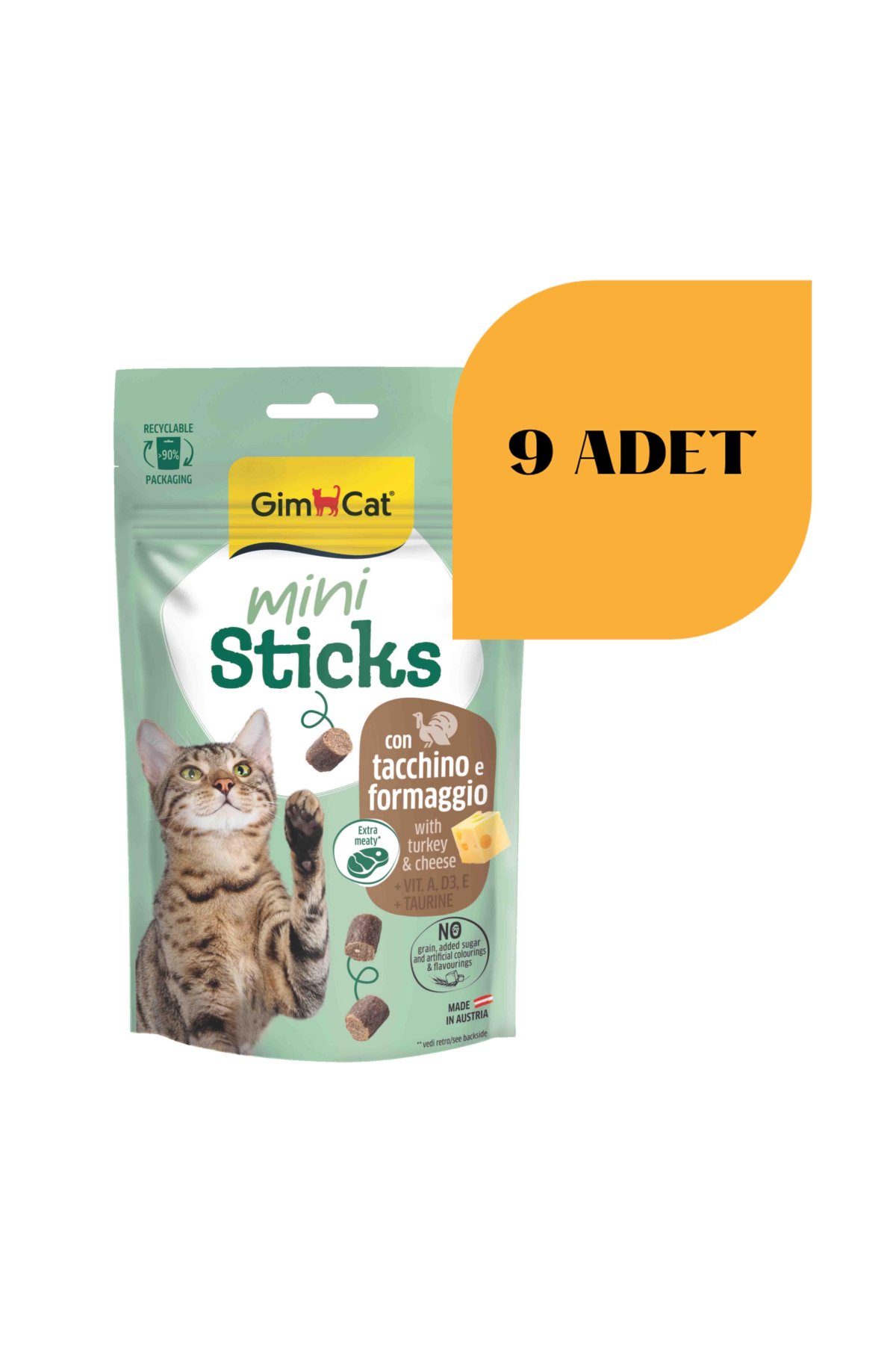 Mini Sticks Hindili Peynirli Kedi Ödülü 50 gr (9 Adet)