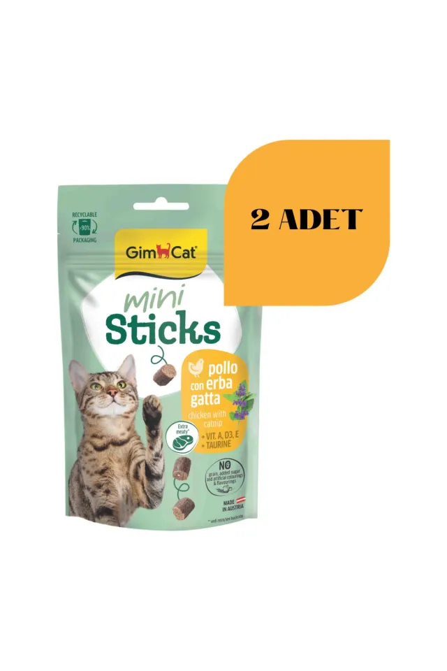 Mini Sticks Catnipli Tavuklu Kedi Ödülü 50 gr (2 Adet)