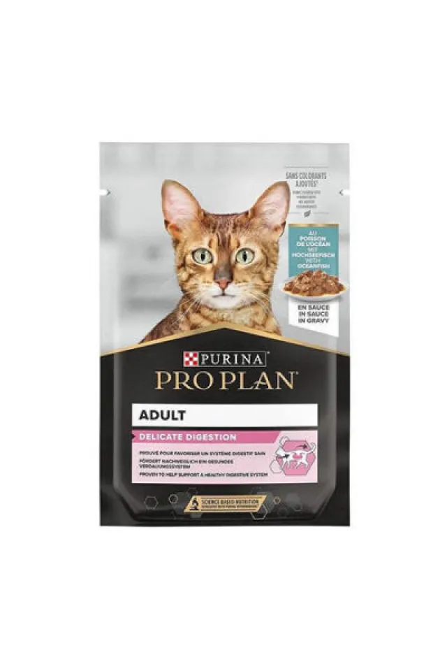 Pouch Delicate Okyanus Balıklı Yetişkin Kedi Konservesi 12 Adet 85 Gr