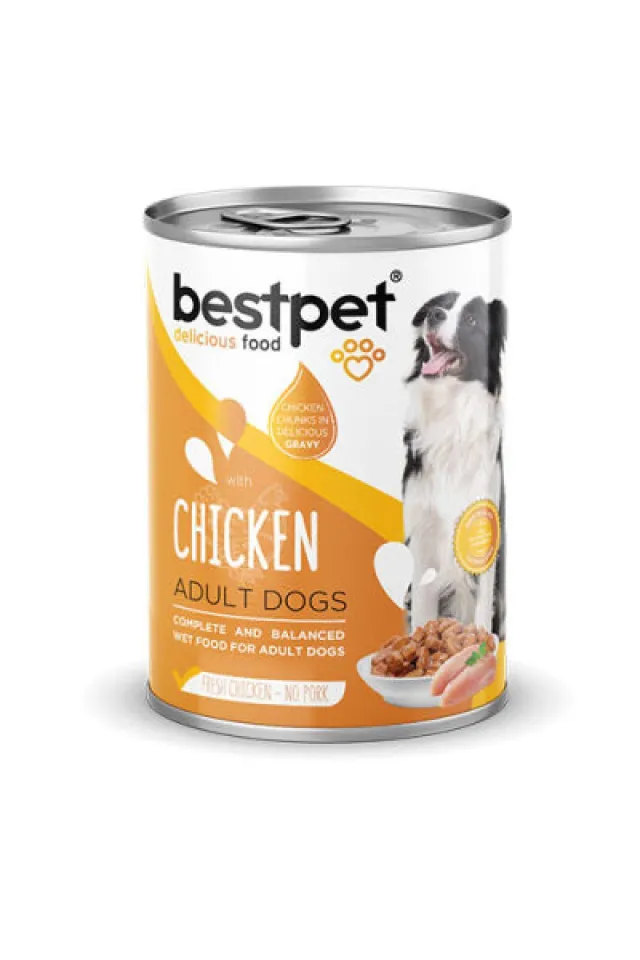Parça Etli Tavuk Etli Yetişkin Köpek Konservesi 12 Adet 400 Gr