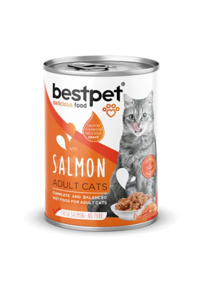 Parça Etli Somon Balıklı Yetişkin Kedi Konservesi 12 Adet 400 Gr