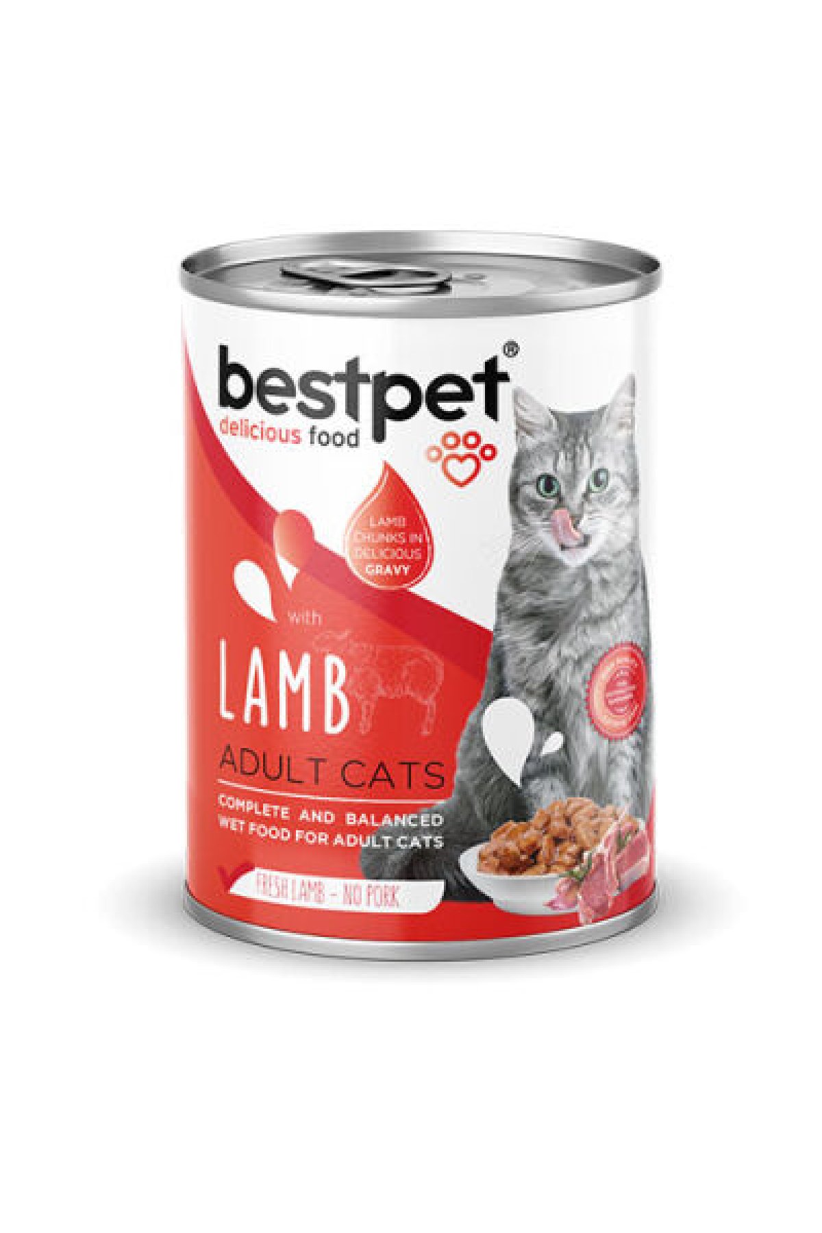 Parça Etli Kuzu Etli Yetişkin Kedi Konservesi 24 Adet 400 Gr