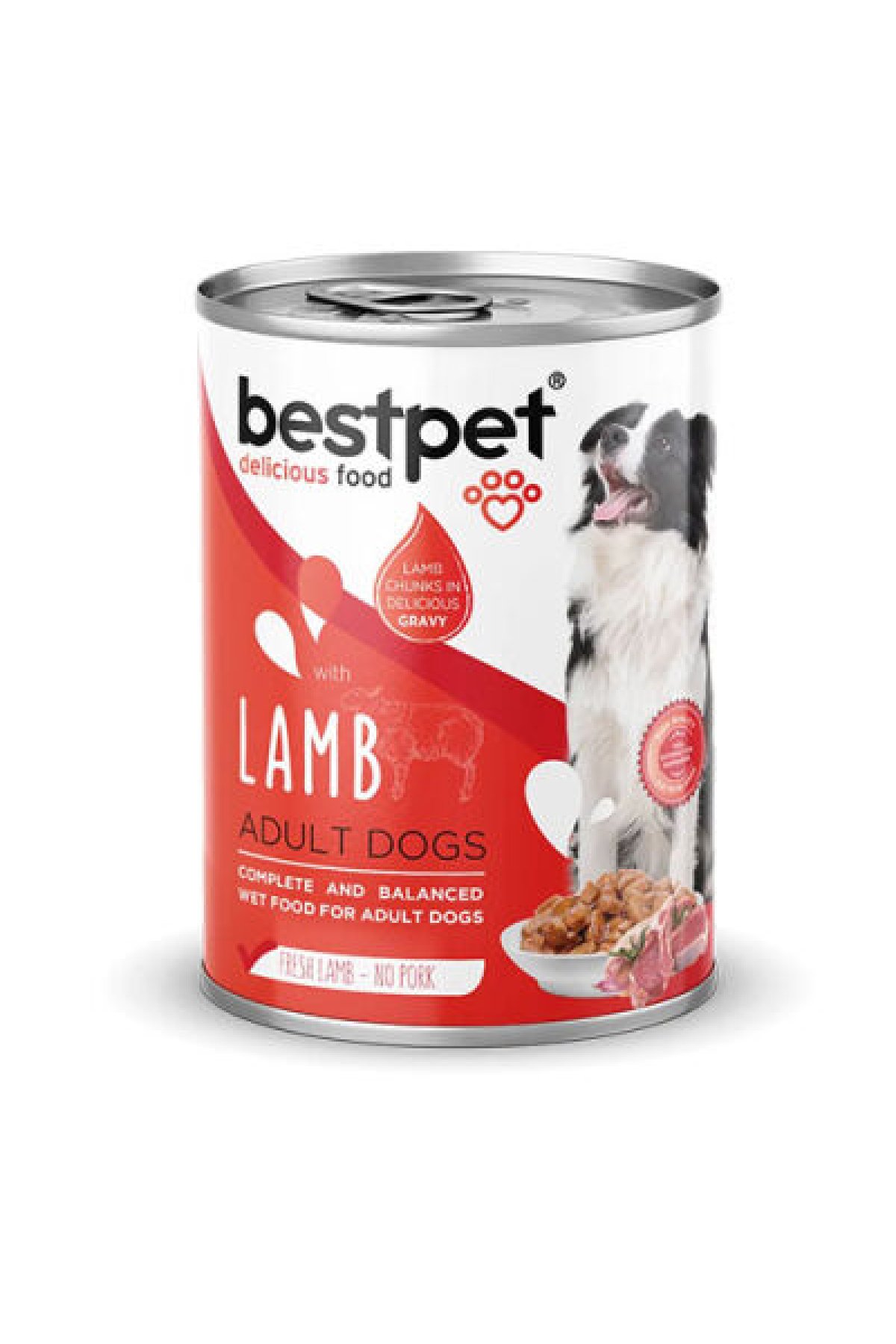 Parça Etli Kuzu Etli Yetişkin Köpek Konservesi 24 Adet 400 Gr