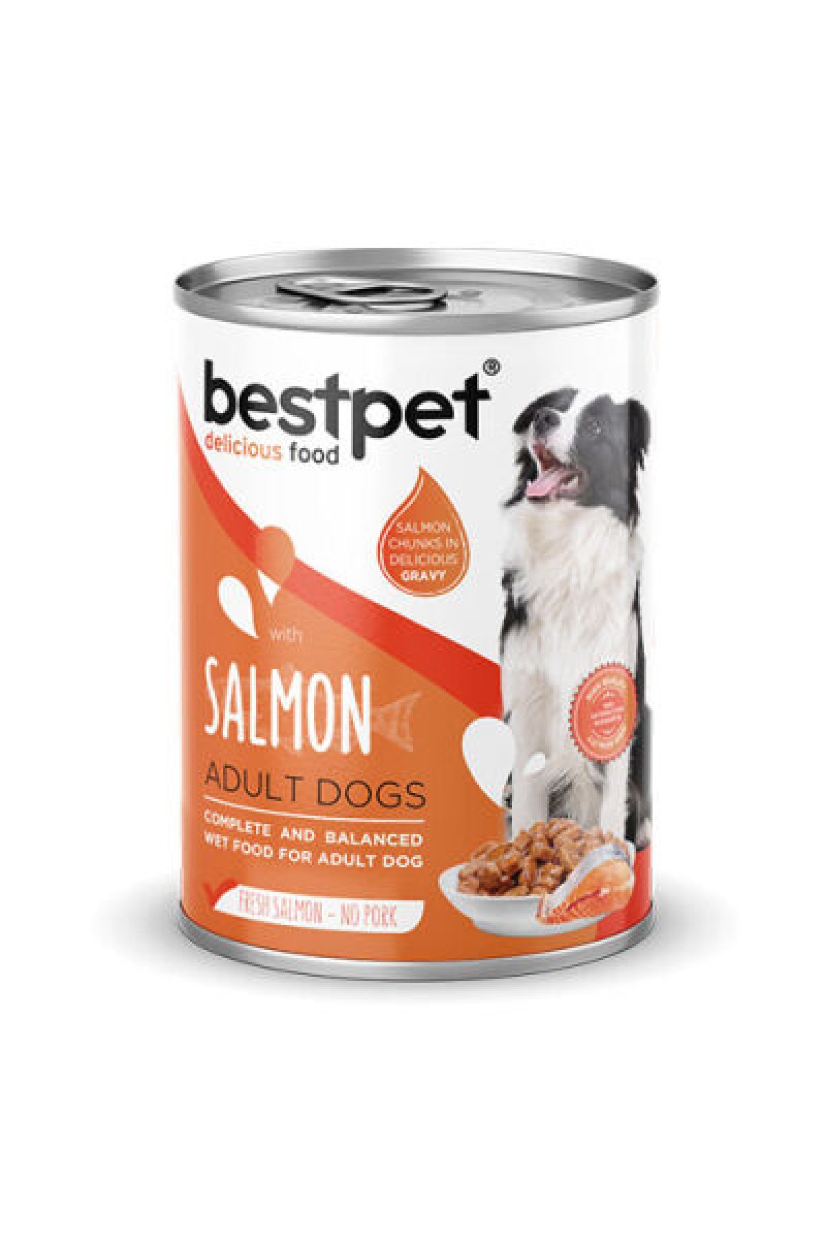 Parça Etli Somon Etli Yetişkin Köpek Konservesi 6 Adet 400 Gr