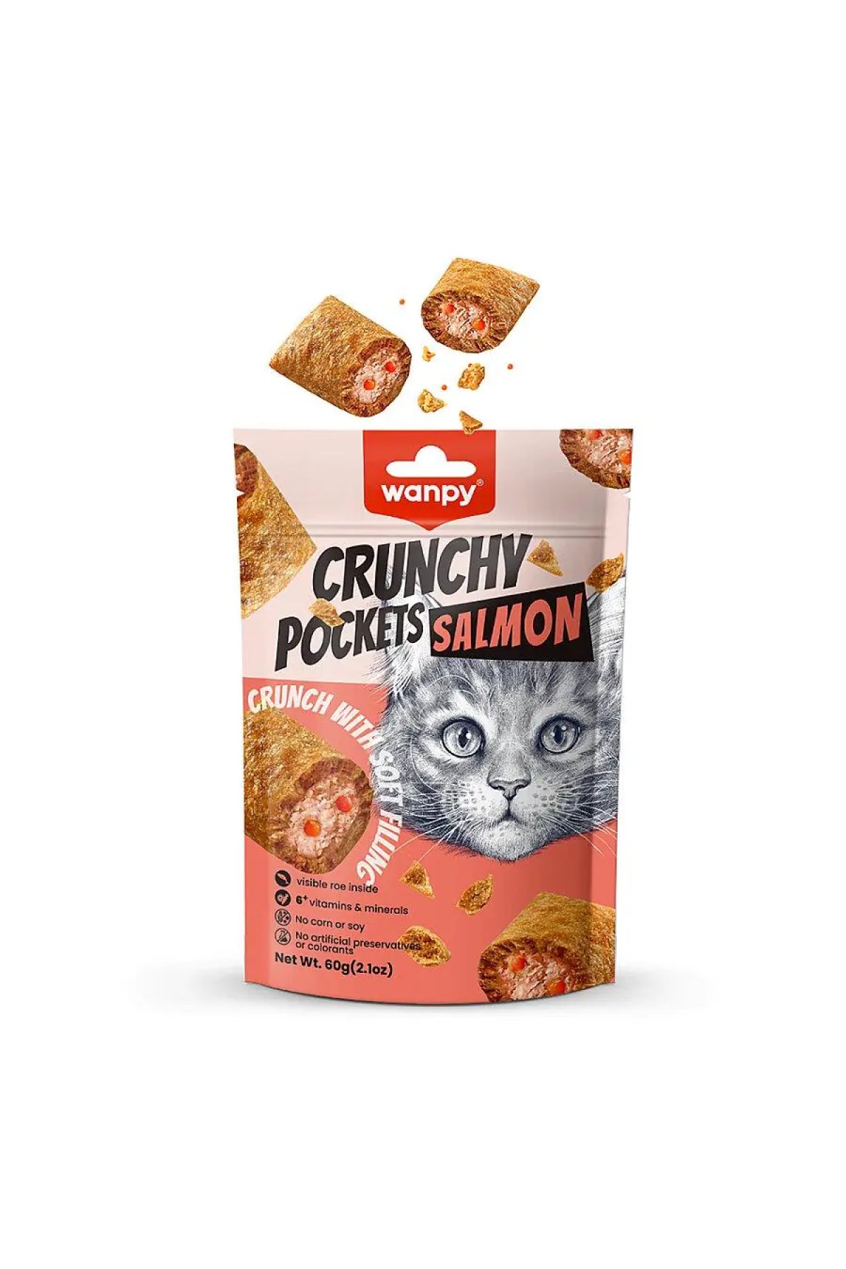 Crunch Somon Balıklı ve Hayvarlı Kedi Ödül Maması 60gr