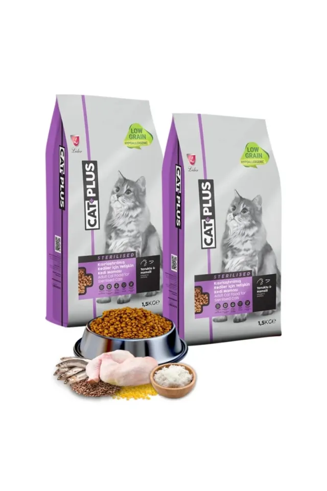 Düşük Tahıllı Hipoalerjenik Tavuklu Hamsili Kısırlaştırılmış Kedi Maması 1,5 Kg x 2 Adet