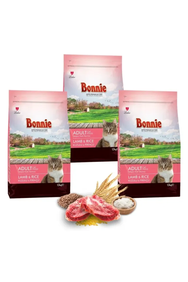 Kuzu Etli Yetişkin Kedi Maması 1,5 Kg x 3 Adet