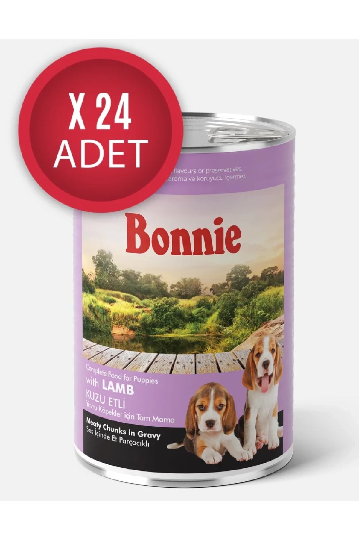 Kuzu Etli Sos İçinde Et Parçacıklı Yavru Köpek Konservesi 400g x 24 Adet