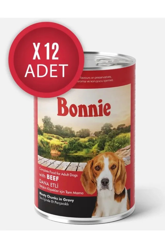 Biftekli Sos İçinde Et Parçacıklı Köpek Konservesi 400g x 12 Adet