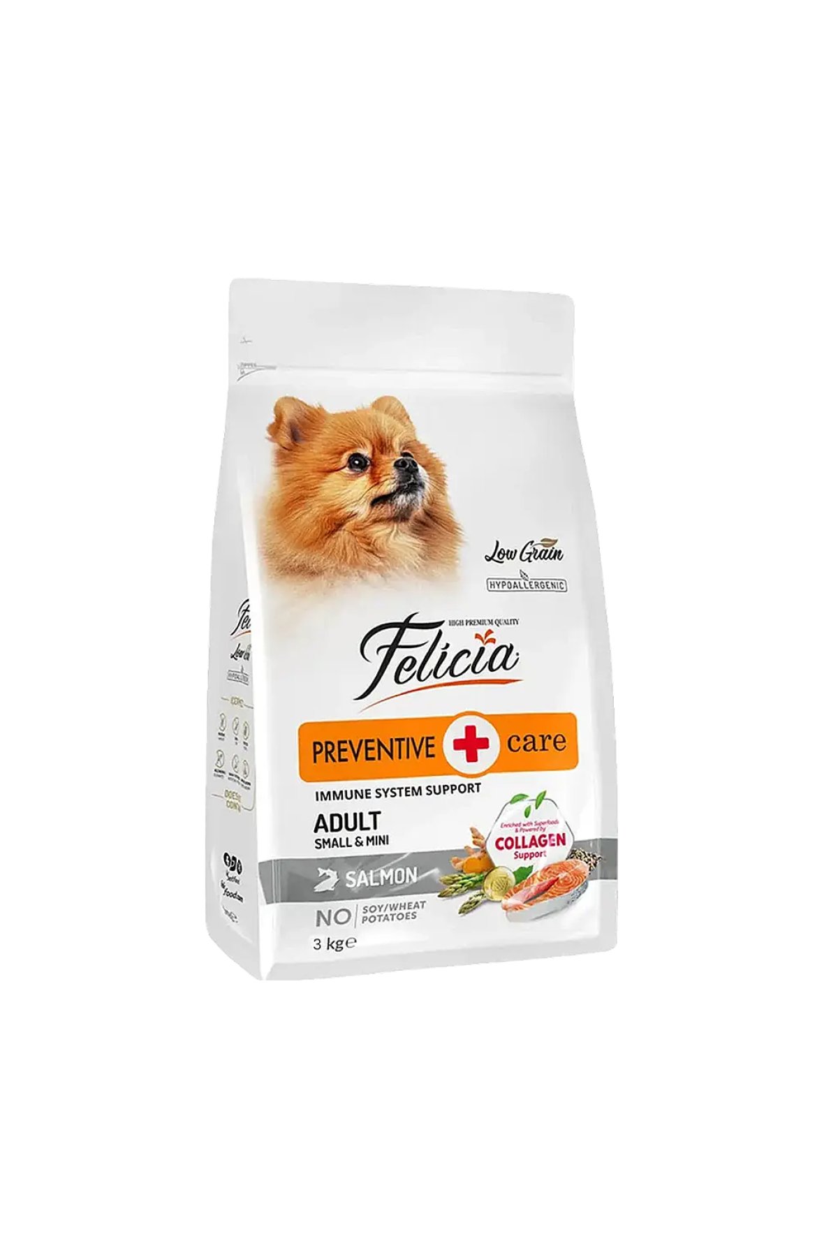 Hipoalerjenik Somonlu Küçük Irk Düşük Tahıllı Yetişkin Köpek Maması 3 kg