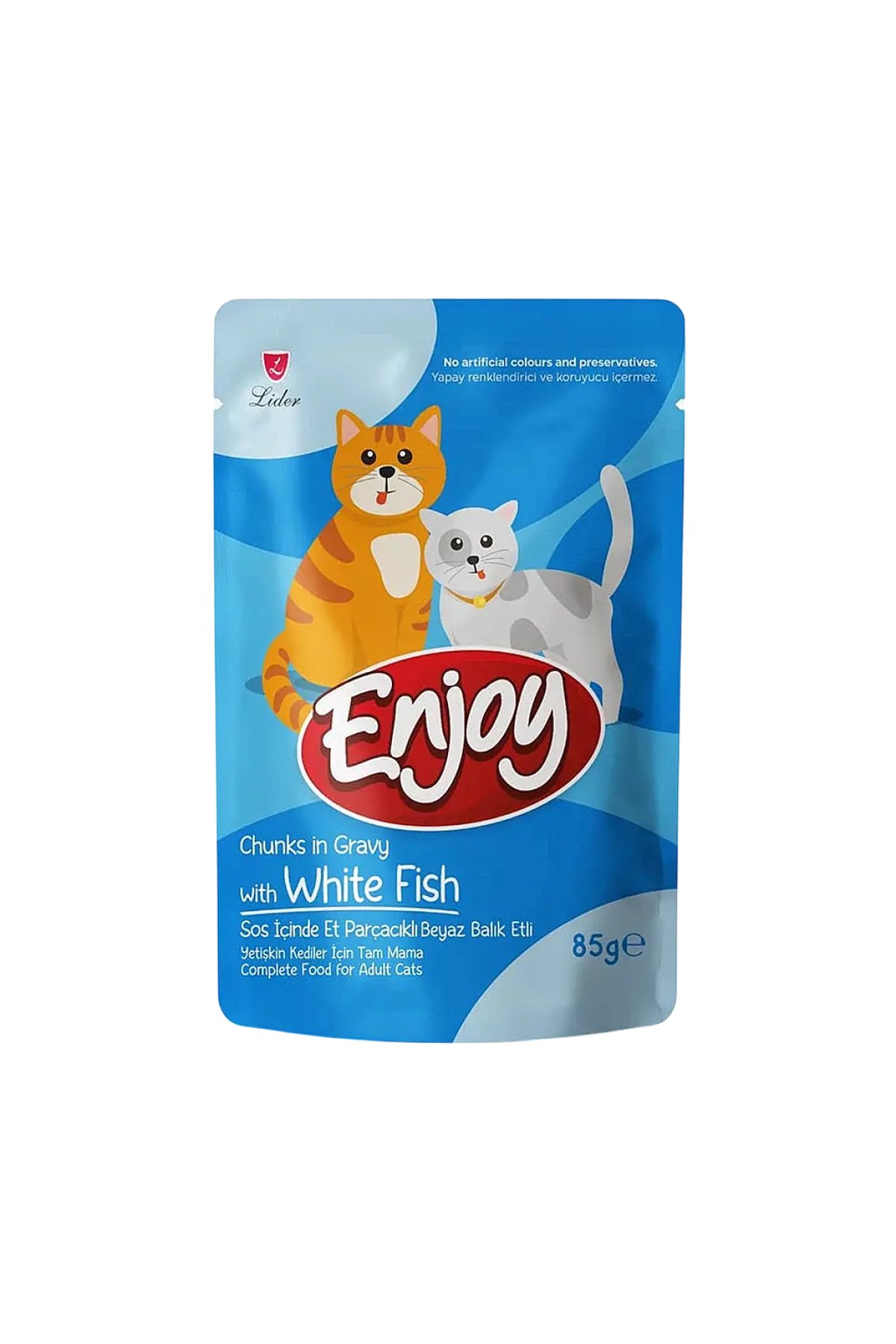Sos İçinde Et Parçacıklı Beyaz Balıklı Yetişkin Kedi Konservesi 85 gr