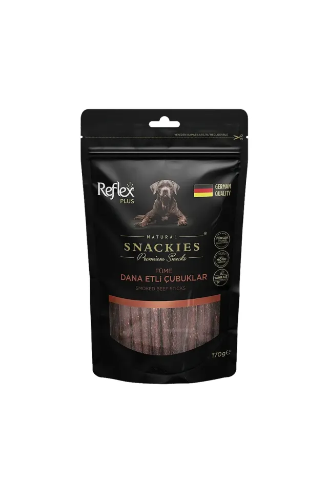 Snackies Natural Füme Dana Etli Tahılsız Köpek Ödül Çubuğu 170 gr