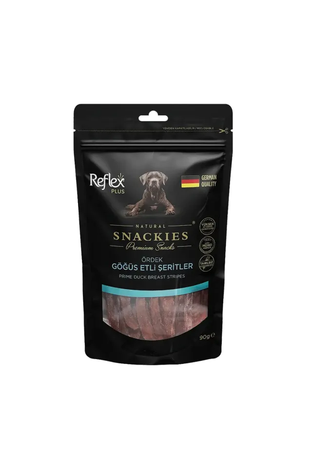 Snackies Natural Ördek Göğüs Etli Şerit Tahılsız Köpek Ödül Maması 90 gr