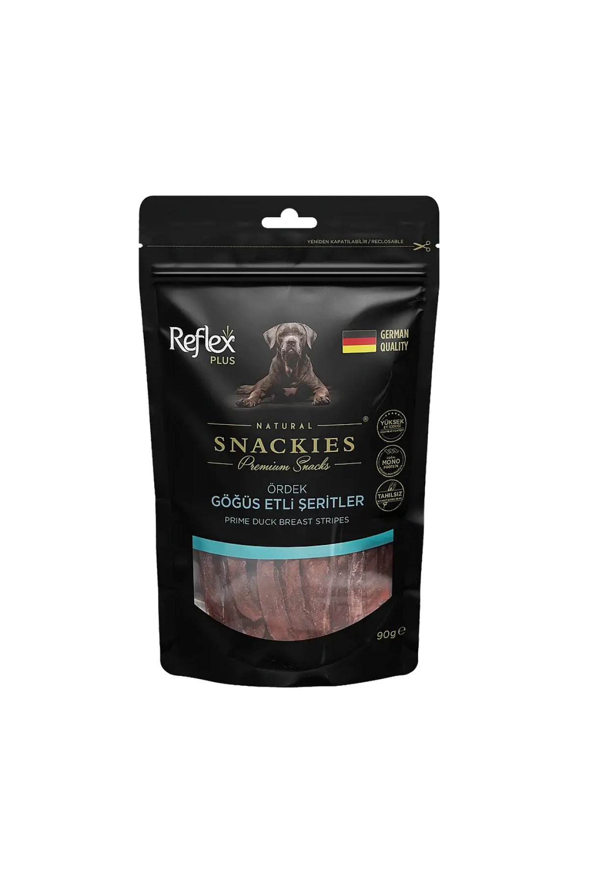 Snackies Natural Ördek Göğüs Etli Şerit Tahılsız Köpek Ödül Maması 90 gr