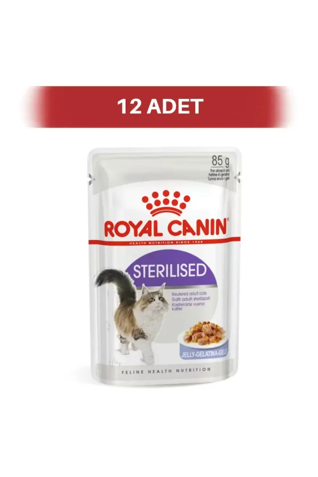 Jelly Pouch Sterilised Kısırlaştırılmış Yetişkin Yaş Maması 12 x 85 gr