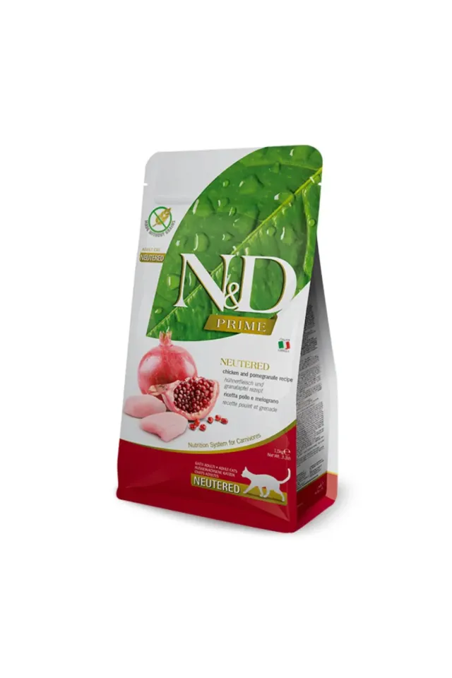 Prime Tahılsız Tavuklu ve Narlı Kısırlaştırılmış Yetişkin Kedi Maması 10 kg
