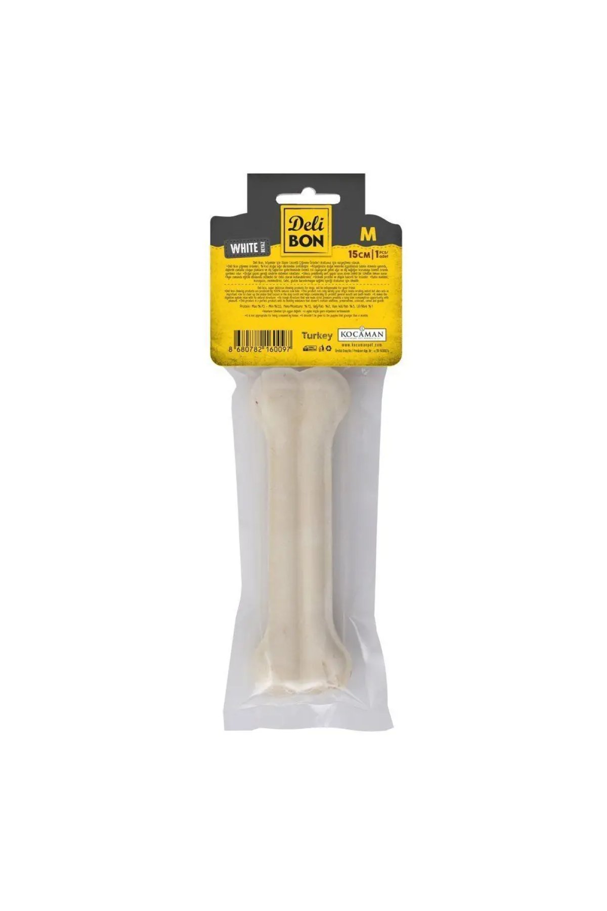 DERİ PRES KEMİK BEYAZ M BOY 15CM
