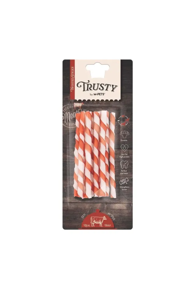 TRUSTY BEEF TWISTED STICKS 10LU 55GR