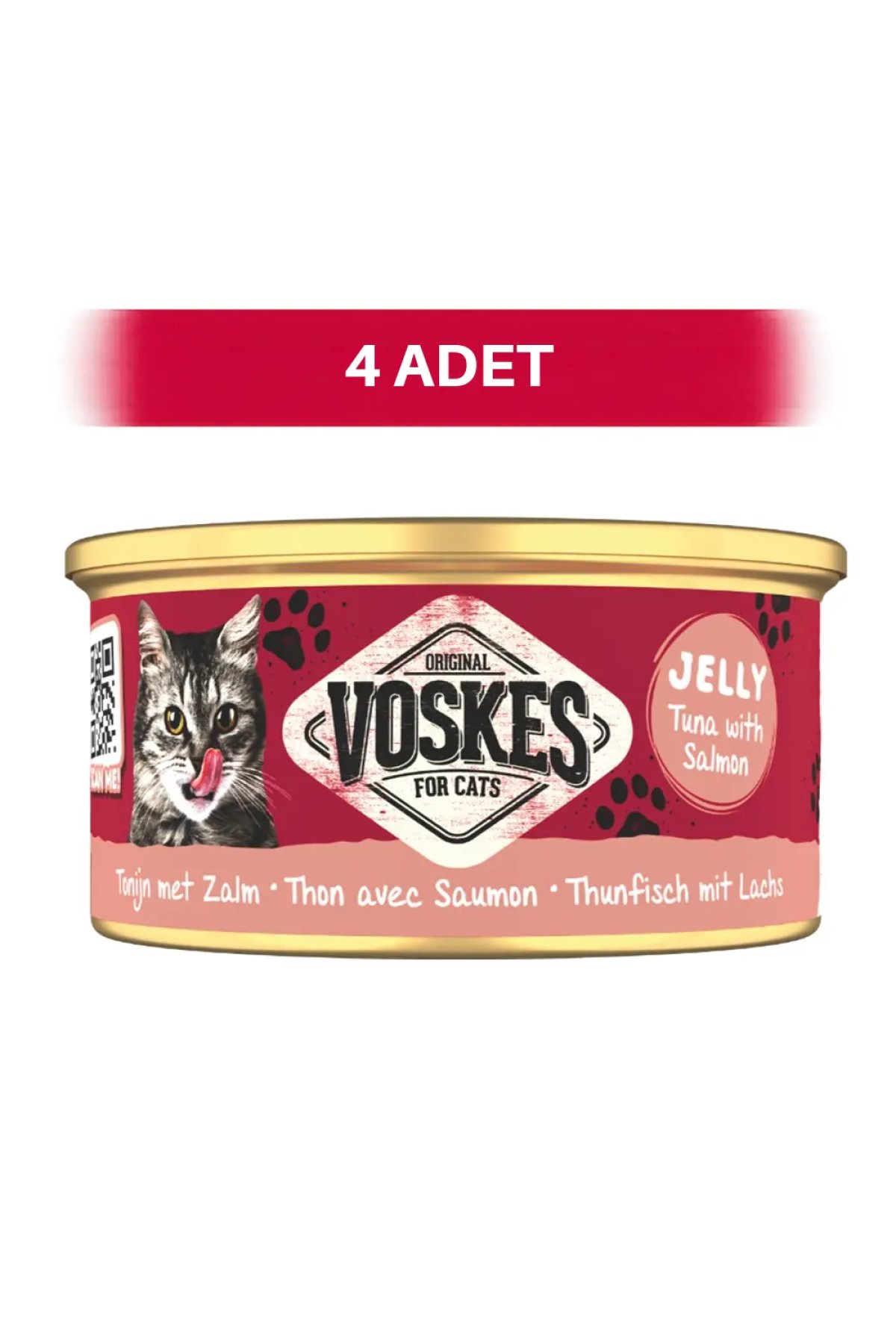 Jöle İçinde Ton Balıklı ve Somonlu Yetişkin Kedi Konservesi 4 x 85 gr