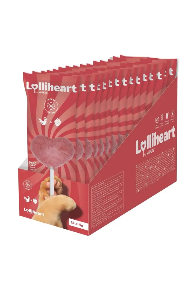 Lolliheart Tavuklu ve Çilekli Lolipop Kedi Ödül Maması 4gr (15'li)