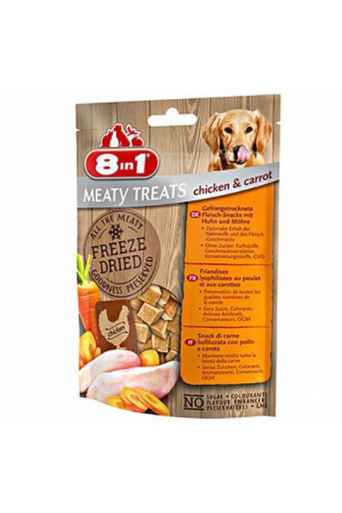 Freeze Dried Tavuklu ve Havuçlu Köpek Ödülü 50 Gr