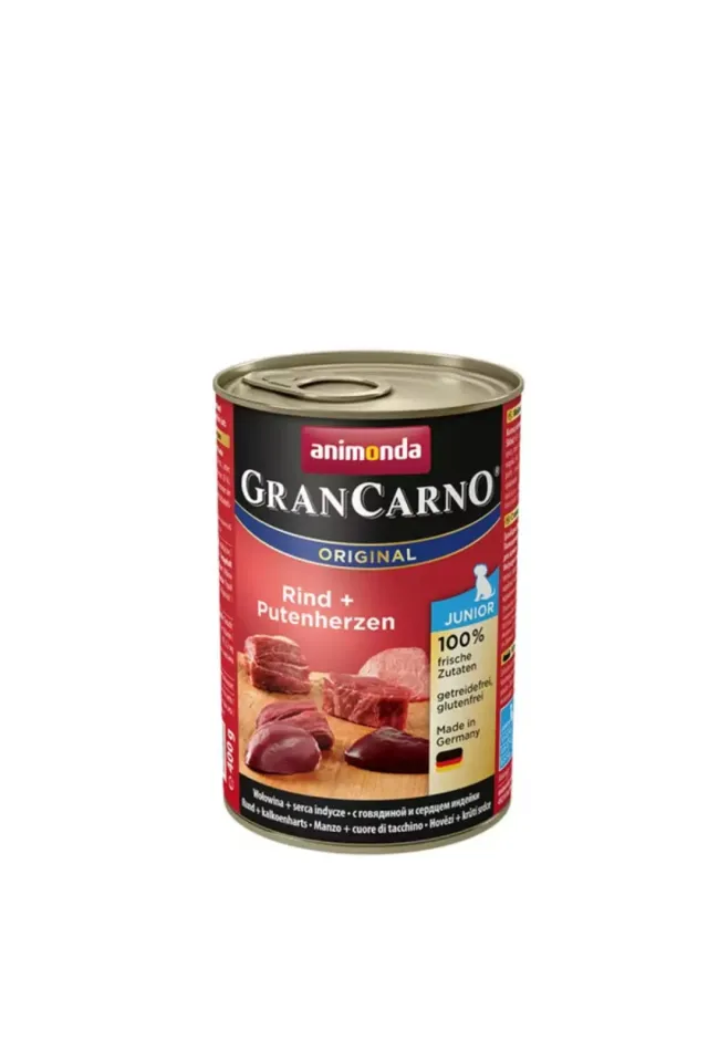 GranCarno Sığır Etli ve Hindi Yürekli Yavru Köpek Konservesi 400 gr