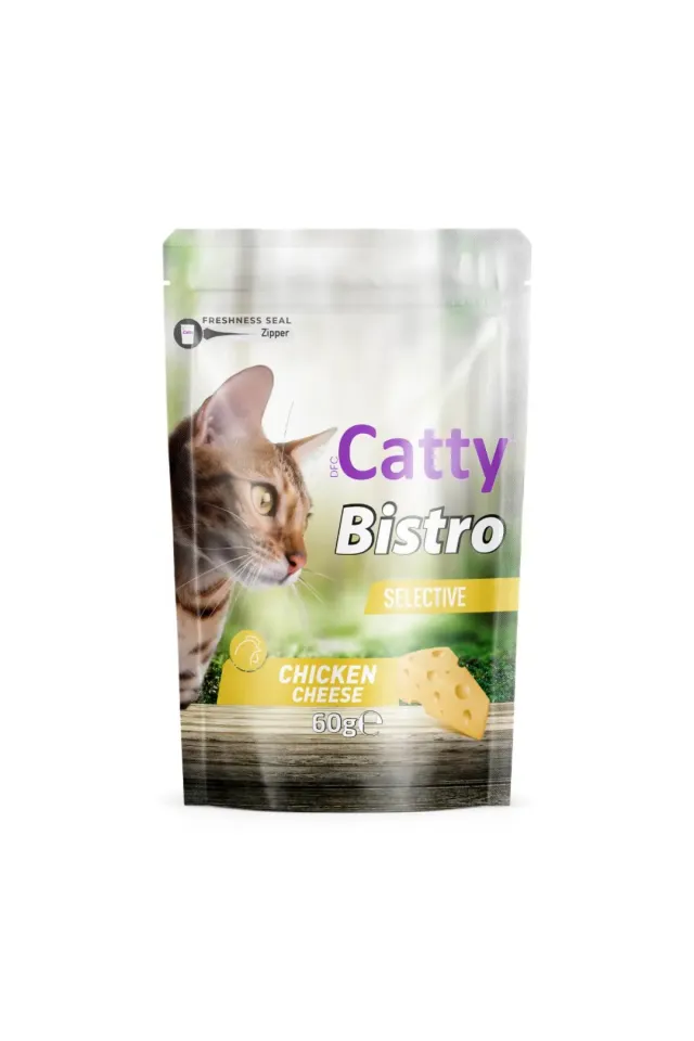 Bistro Seçici Kediler İçin Tavuklu Ve Peynirli Kedi Ödül Maması 60 Gr