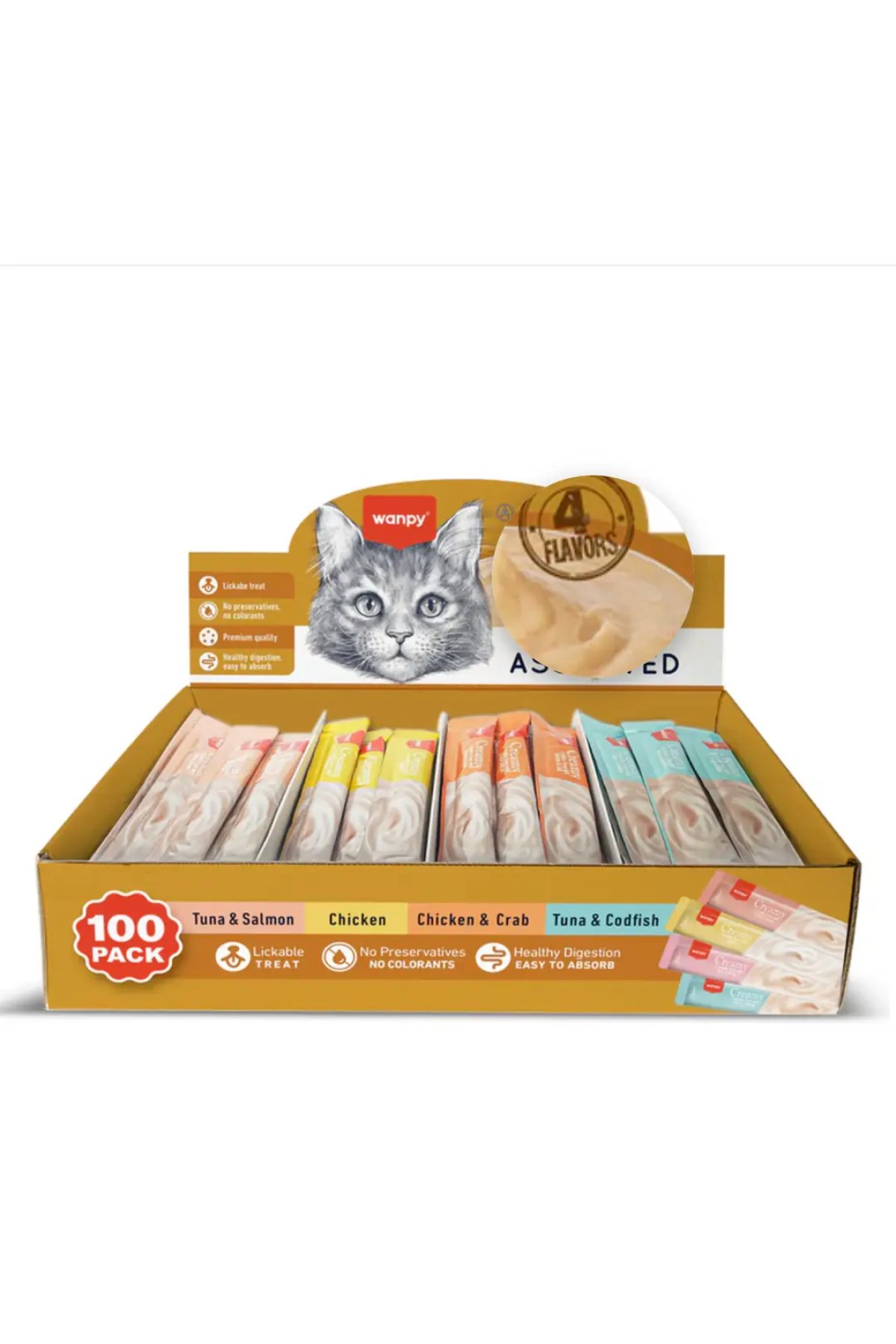 Karışık Çeşitli Krema Kedi Ödül Maması 100 x 14 gr