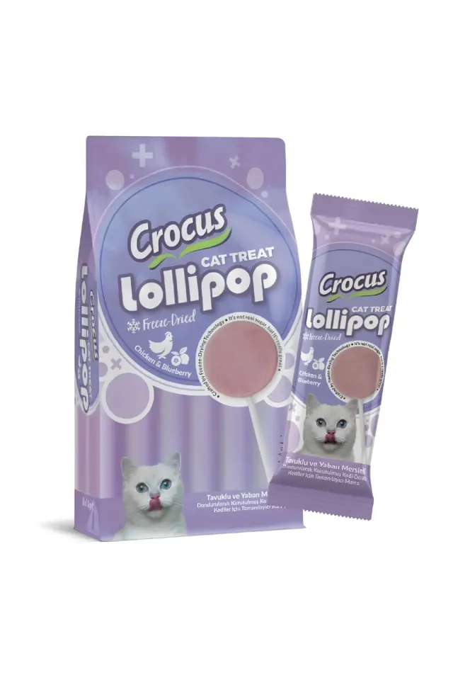 Tavuklu ve Yaban Mersinli Lolipop Kedi Ödül Maması 10x1,4 gr