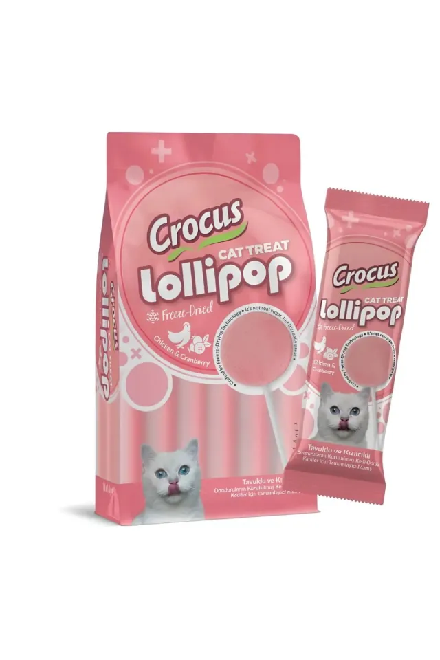 Tavuklu ve Kızılcıklı Lolipop Kedi Ödül Maması 10x1,4 gr