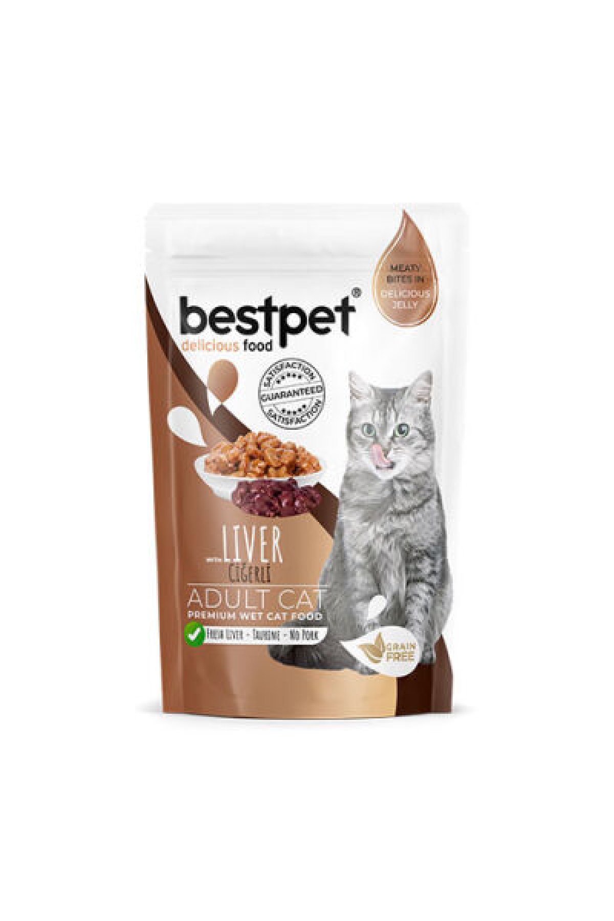 Pouch Ciğerli Jelly Tahılsız Yetişkin Kedi Konservesi 85 Gr