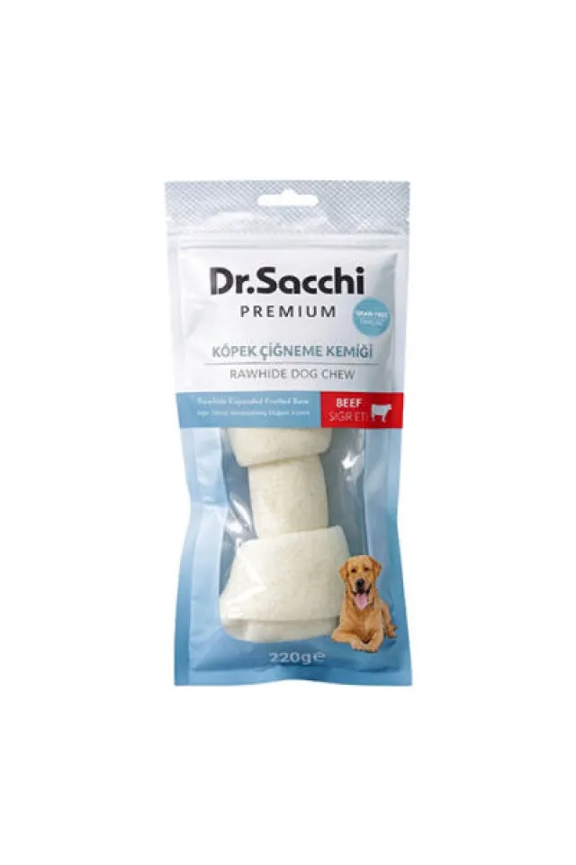 Premium Sığır Etli Sığır Derisi Genişletilmiş Düğüm Kemik Tahılsız Köpek Ödülü 10-11'' 1'li 220 Gr