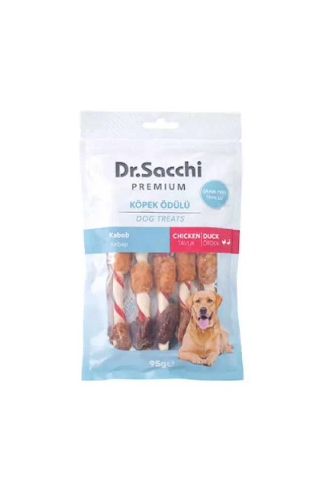 Premium Tavuklu ve Ördekli Kebap Tahılsız Köpek Ödülü 5'' 5'li 95 Gr