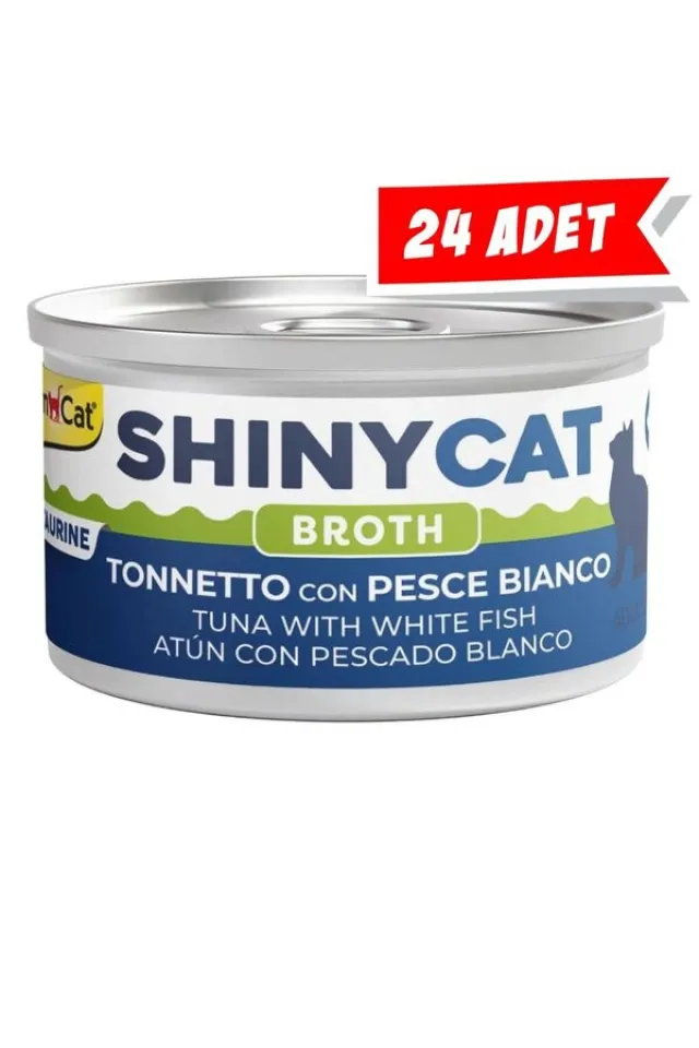 Shinycat Broth Beyaz Balıklı ve Ton Balıklı Kedi Konservesi 70gr (24 Adet)