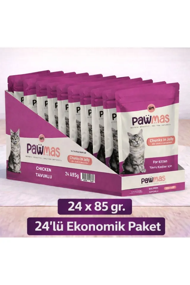 Pouch Sos İçerisinde Tavuklu Yavru Kedi Konservesi 85 gr (24 Adet)