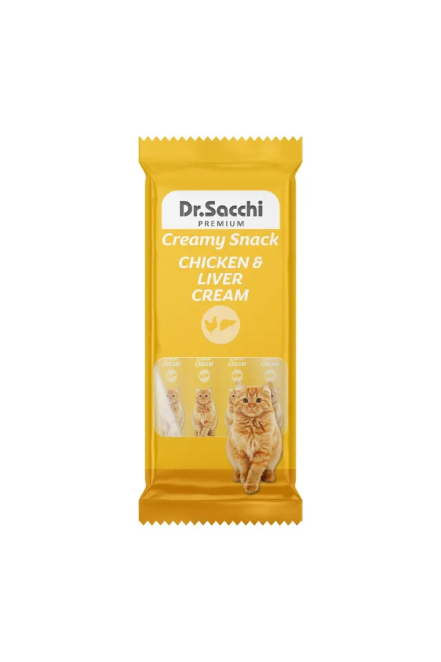 Creamy Snack Chicken&Liver Sıvı Kedi Ödülü 4'Lü Paket
