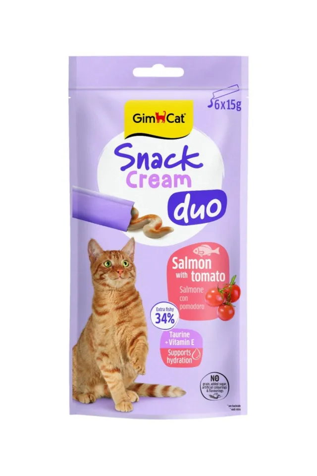 Snack Cream Duo Somonlu & Domatesli Kedi Ödülü 6x15gr